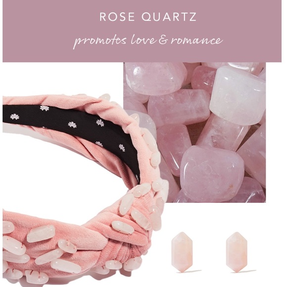 LeLe Sadoughi Healing Stone Headband OS Rose Quartz - Picture 8 of 8